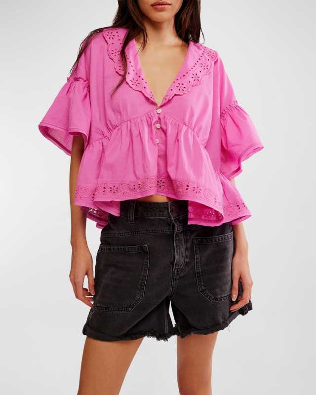 Elle Cutwork Cotton Top
