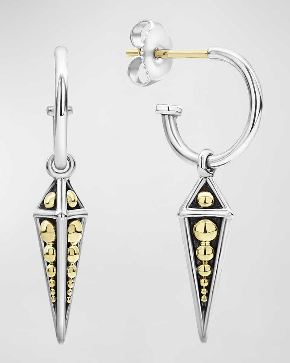 KSL 2-Tone Pyramid Drop Earrings