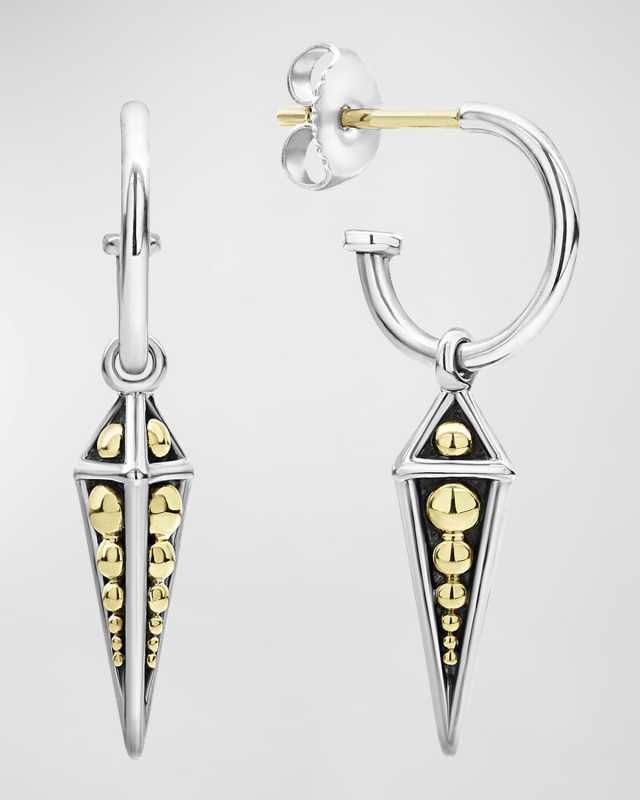 KSL 2-Tone Pyramid Drop Earrings
