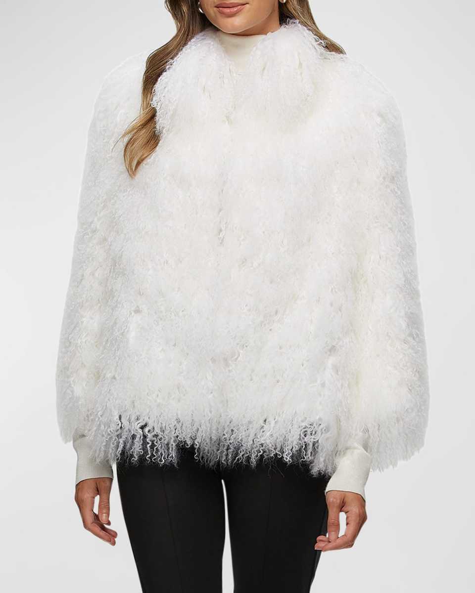 Chevron Mongolian Lamb Jacket