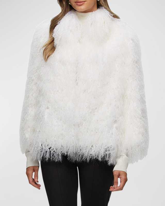 Chevron Mongolian Lamb Jacket