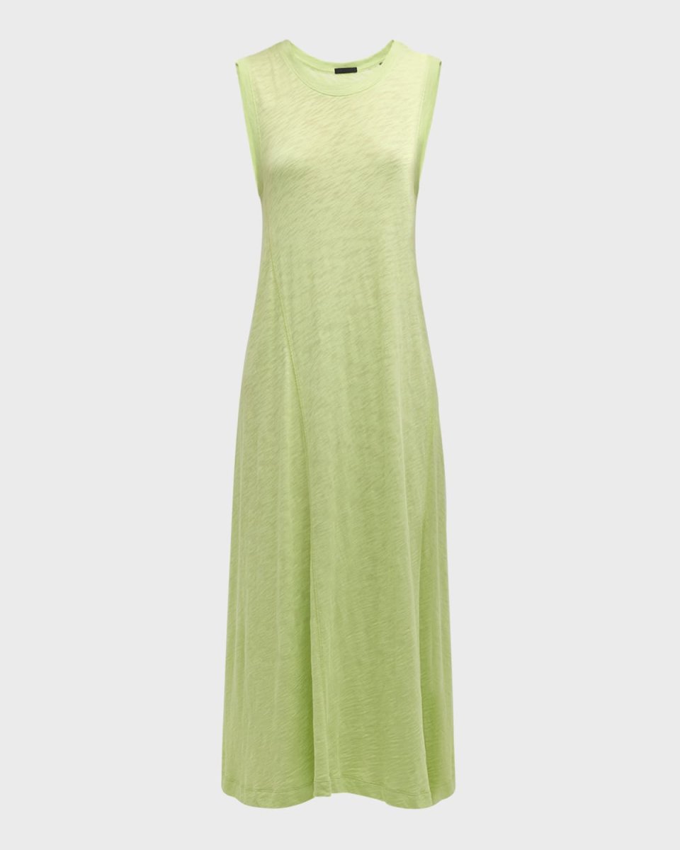 Slub Jersey Sleeveless Swing Midi Dress