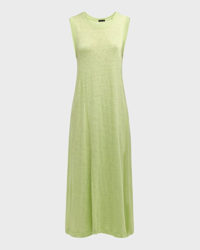 Slub Jersey Sleeveless Swing Midi Dress