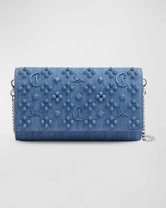 Paloma Loubinthesky Spikes Denim Wallet on Chain