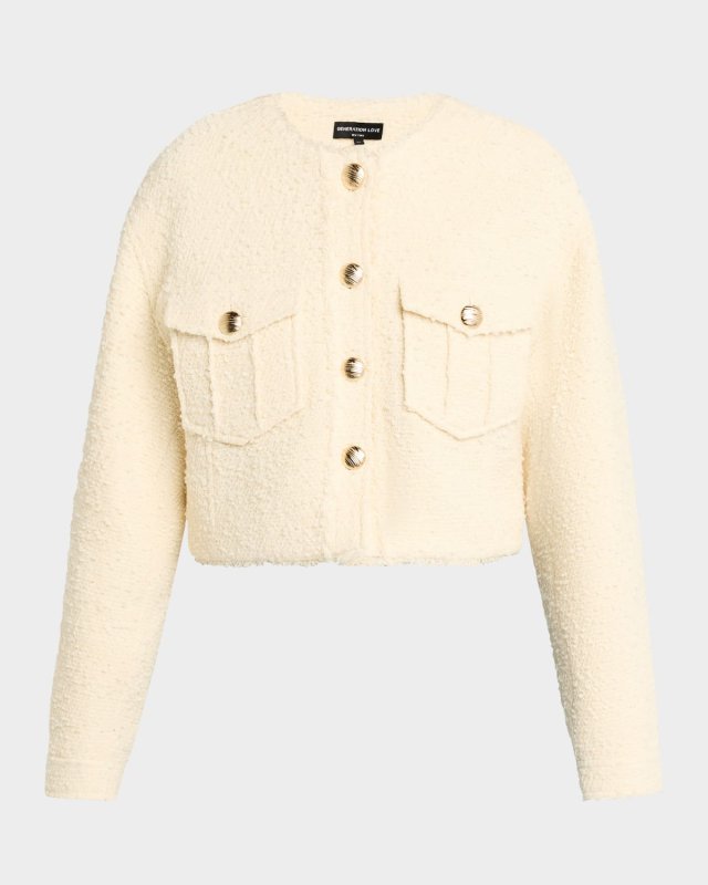 Emille Tweed Bomber Jacket