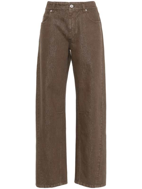 glitter-detailing straight jeans