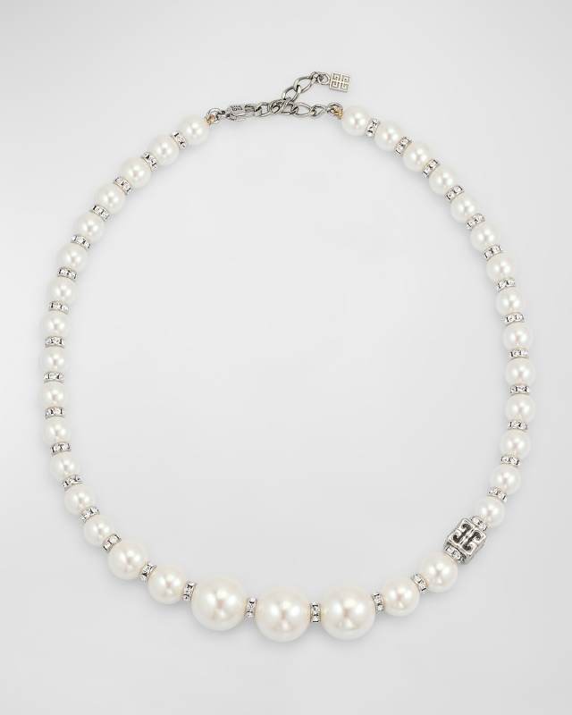 Pearlescent and Crystal Degrade Short Necklace