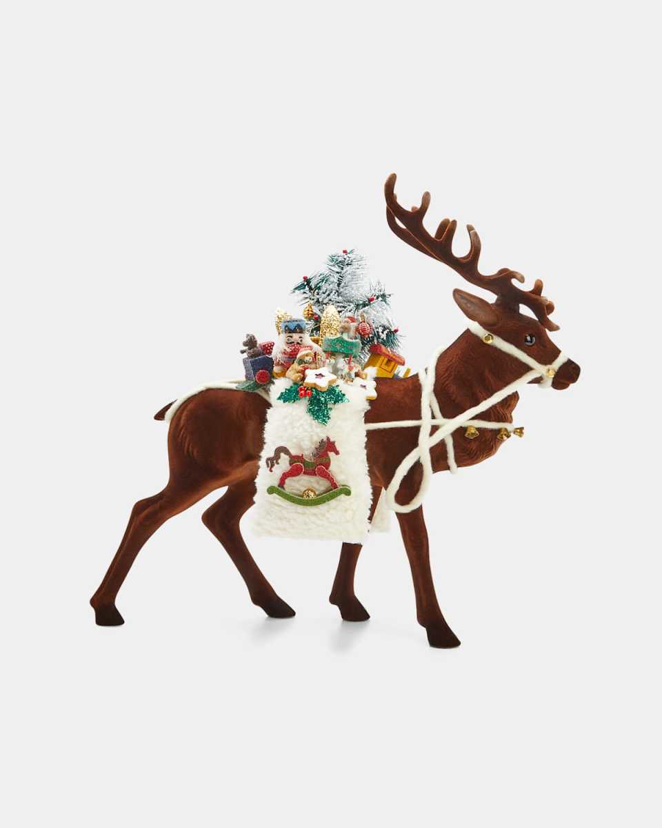 Reindeer with Decorated Tree