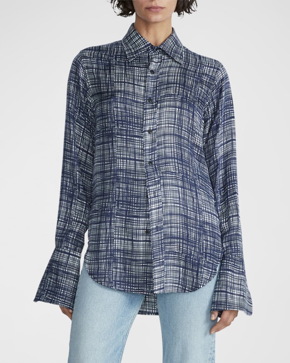 Delphine Printed Button-Front Shirt