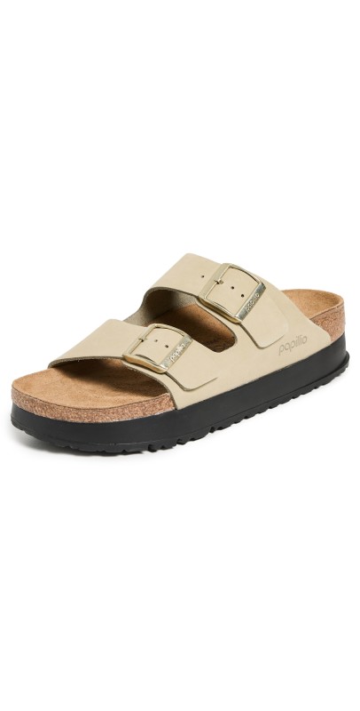 Birkenstock Arizona Platform Flex Sandals Eucalyptus