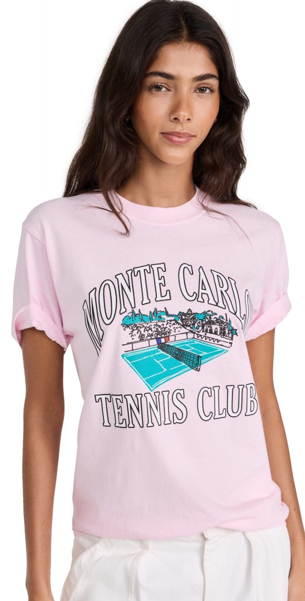 Firstport Monte Carlo Tennis Weathered Tee Pastel Pink