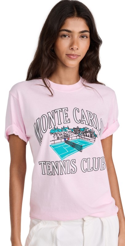 Firstport Monte Carlo Tennis Weathered Tee Pastel Pink