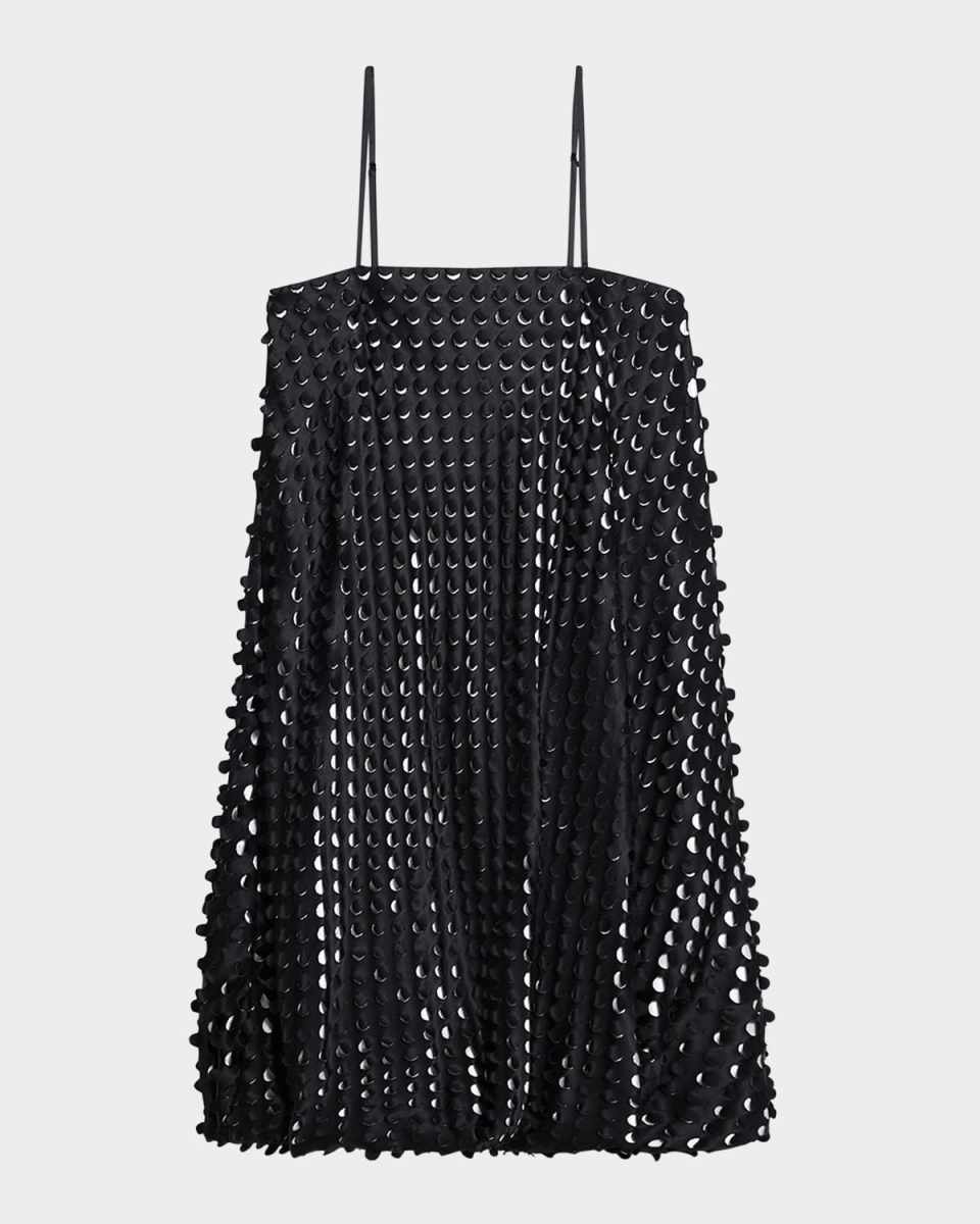 Sleeveless Hole-Punch Bubble Dress