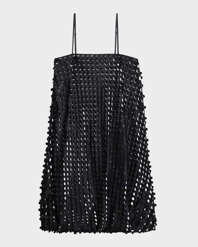Sleeveless Hole-Punch Bubble Dress