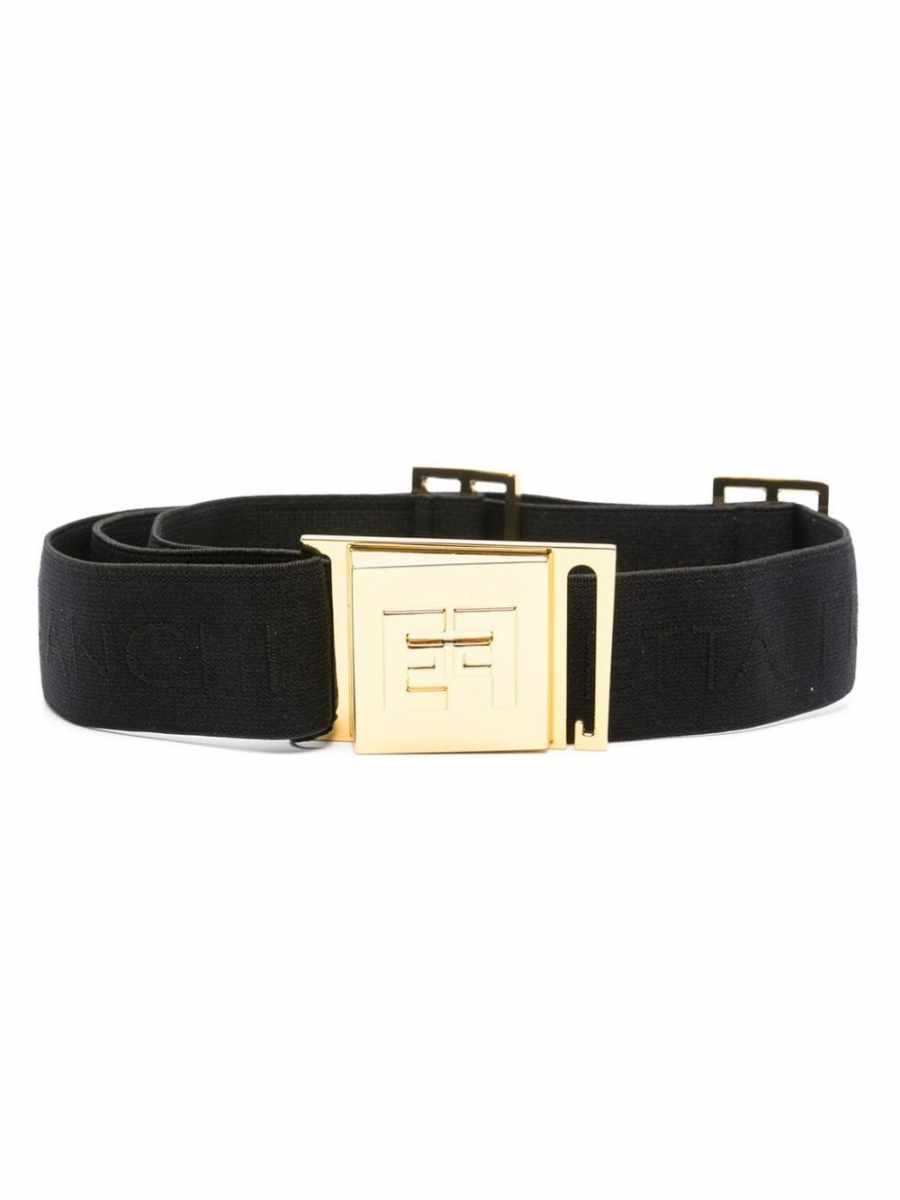 logo-jacquard elasticated belt