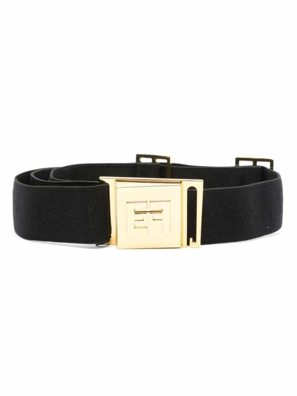 logo-jacquard elasticated belt