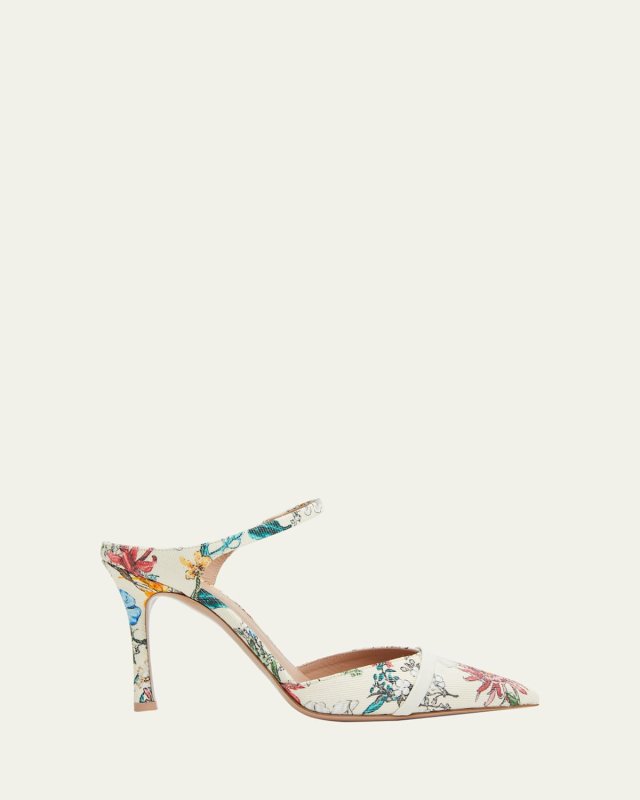 Uma Floral Stiletto Mule Pumps