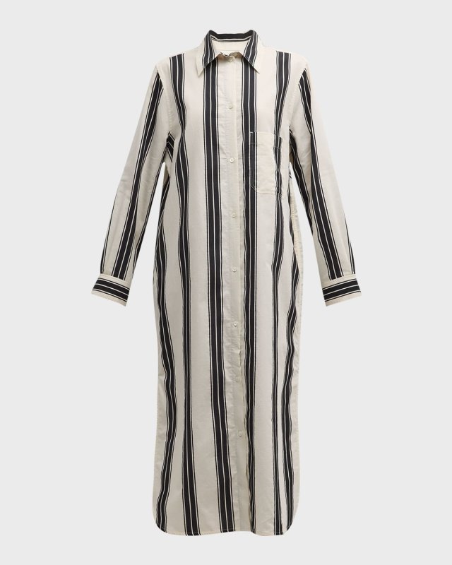 Jacquard Striped Tunic Shirtdress