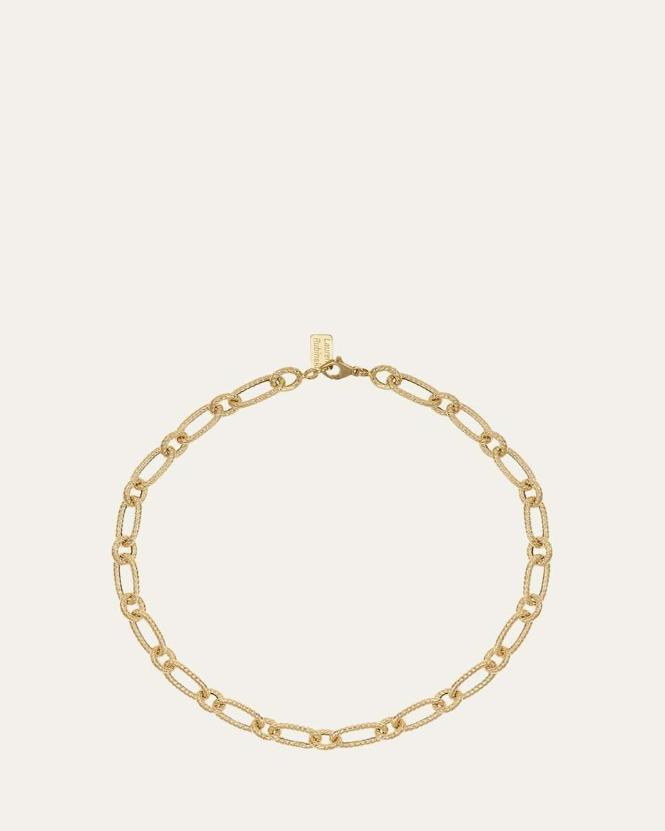 Lr11 Small Twisted Link Short Necklace in 14K Yellow Gold with Extender