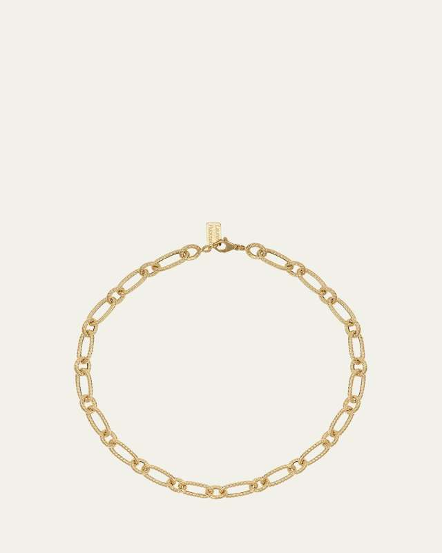 Lr11 Small Twisted Link Short Necklace in 14K Yellow Gold with Extender
