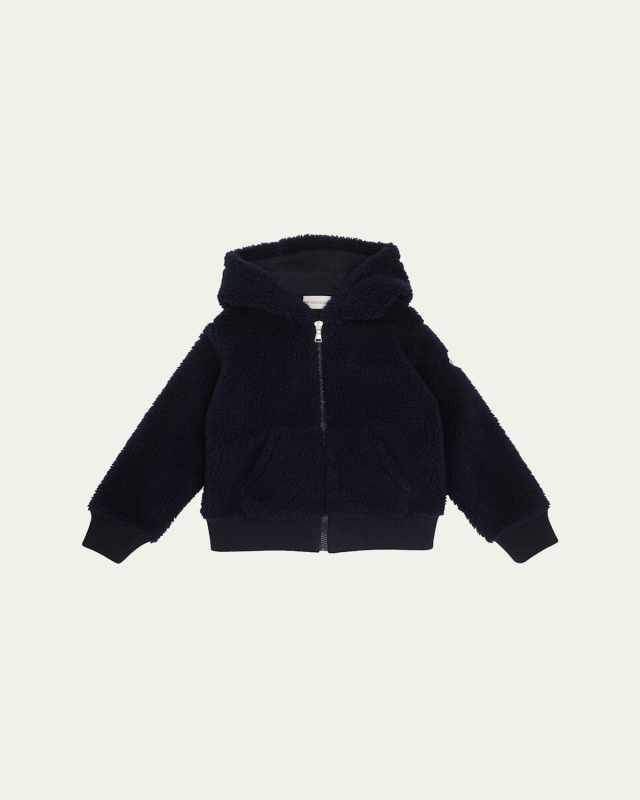 Boy's Fleece Logo Bell Zip Up Cardigan, Size 4-6