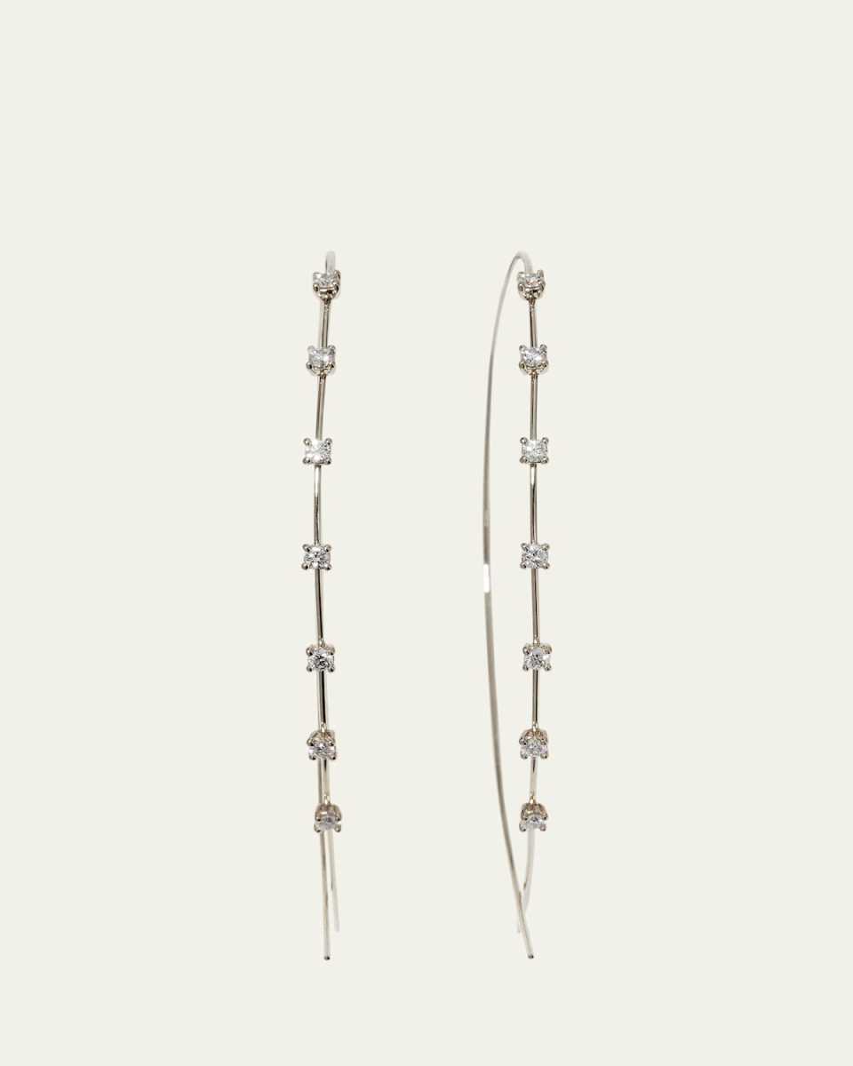 Large Solo Upside Down Diamond Hoop Earrings