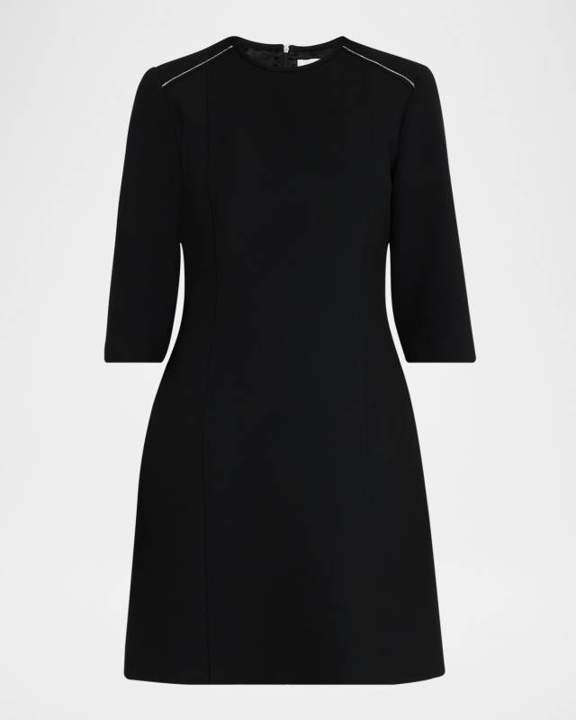 Chain-Trim A-Line Midi Dress