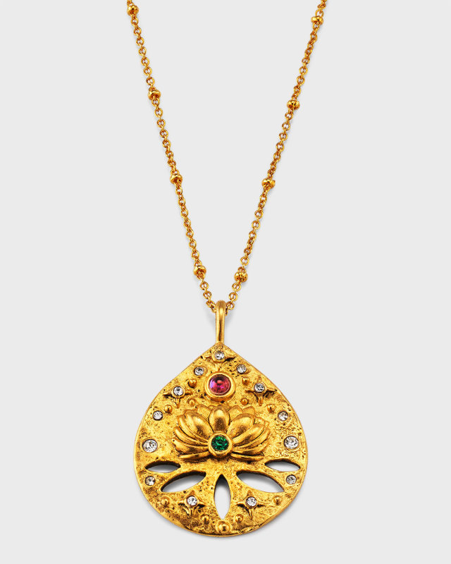 Louise Lotus Pendant Necklace