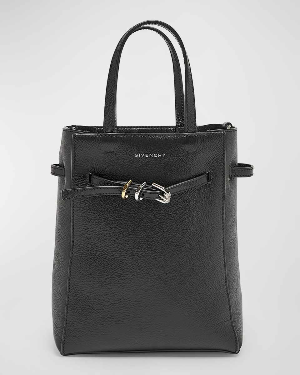 Voyou Mini North-South Tote Bag in Tumbled Leather
