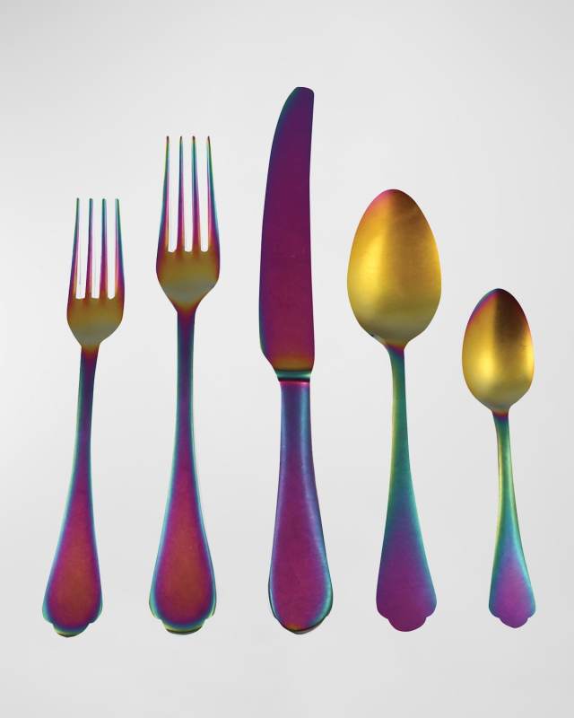 Dolce Vita Pewter Rainbow 5-Piece Flatware Set
