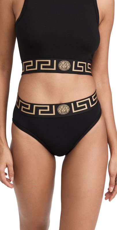 Versace Iconic High Waisted Briefs Black