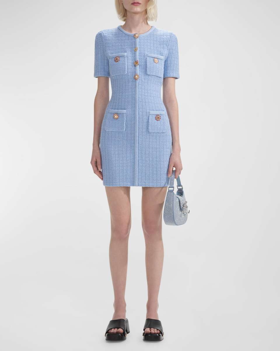 Short-Sleeve Knit Mini Dress