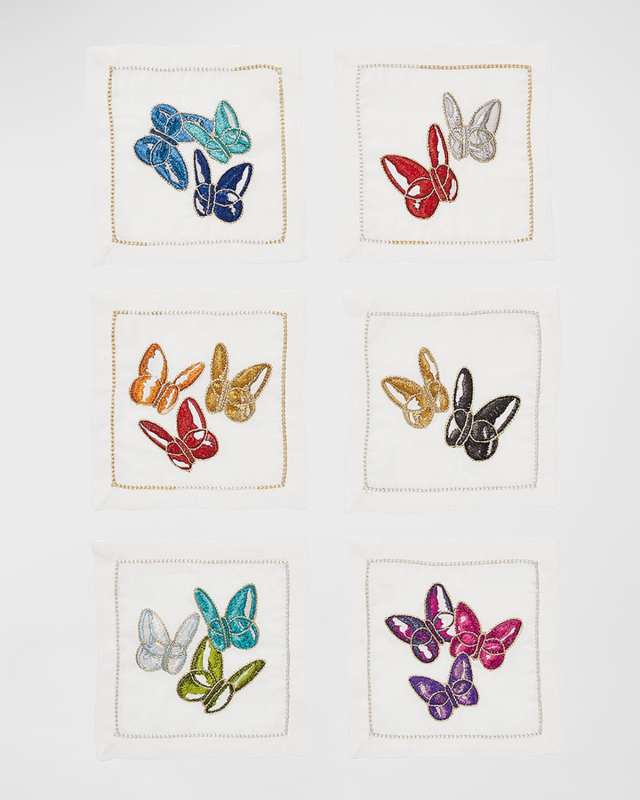 Butterflies Cocktail Napkins, Set of 6