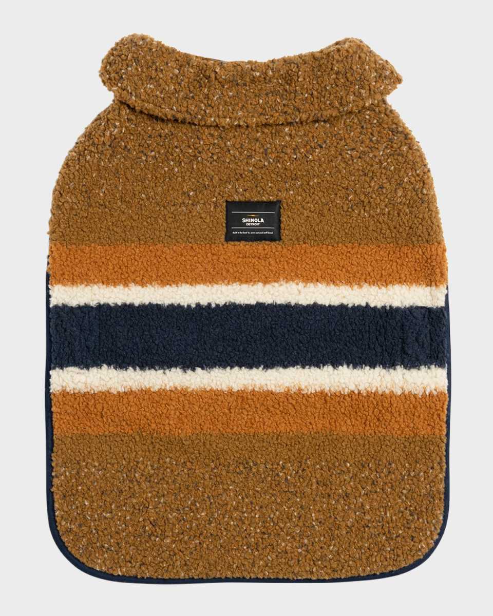 Striped Sherpa Pet Coat, Siz