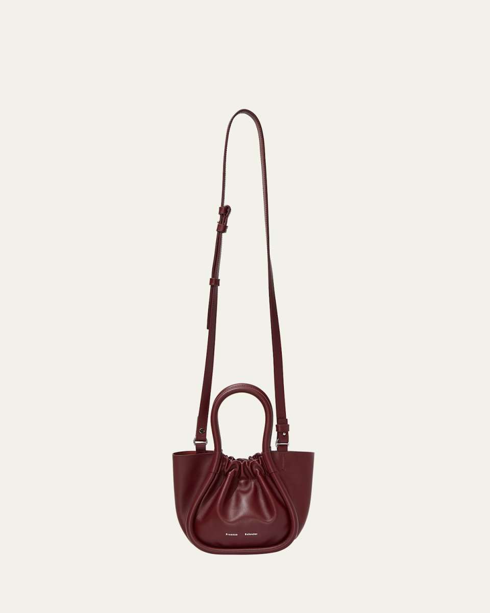 XS Ruched Leather Tote Bag