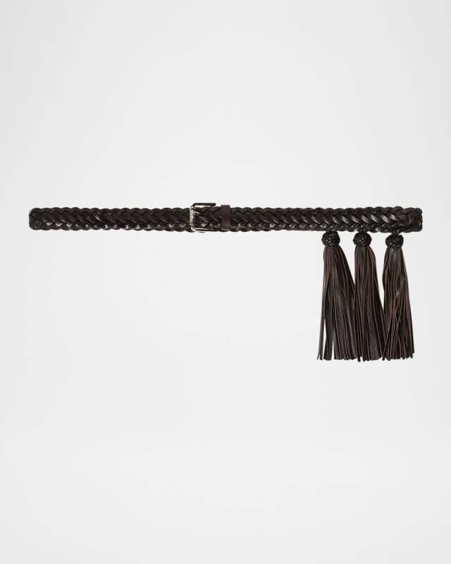 Tassel Skinny Leather Belt