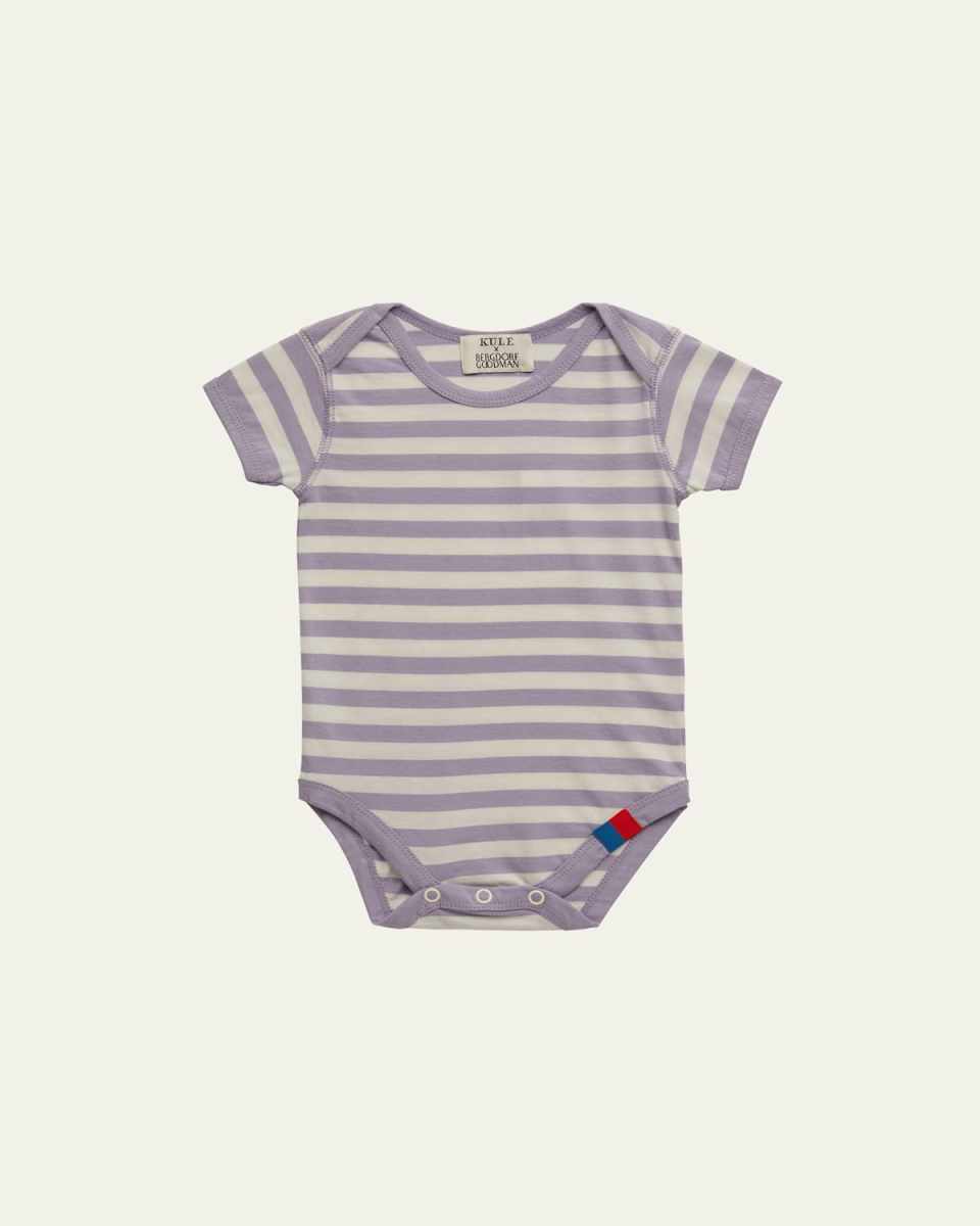Kid's Kule x Bergdorf Goodman Striped Bodysuit, Size 6