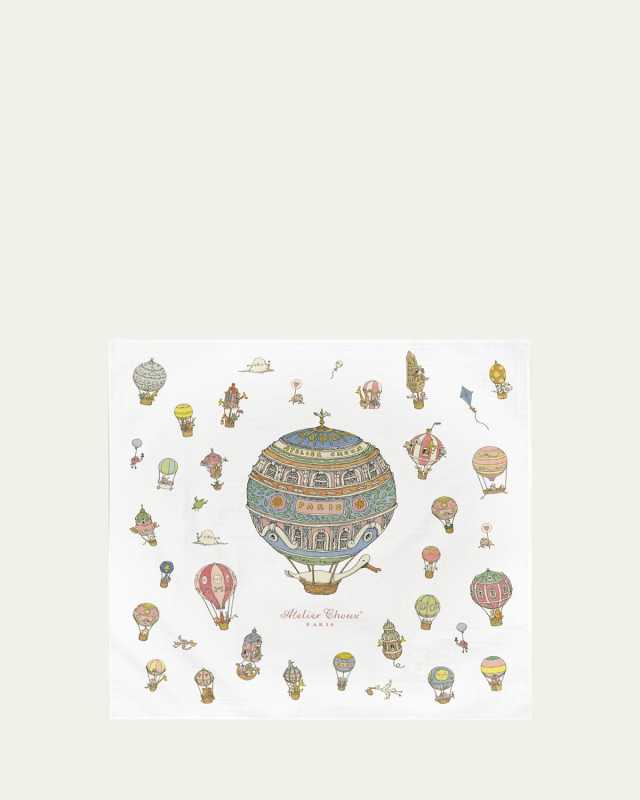Hot Air Balloon-Print Blanket