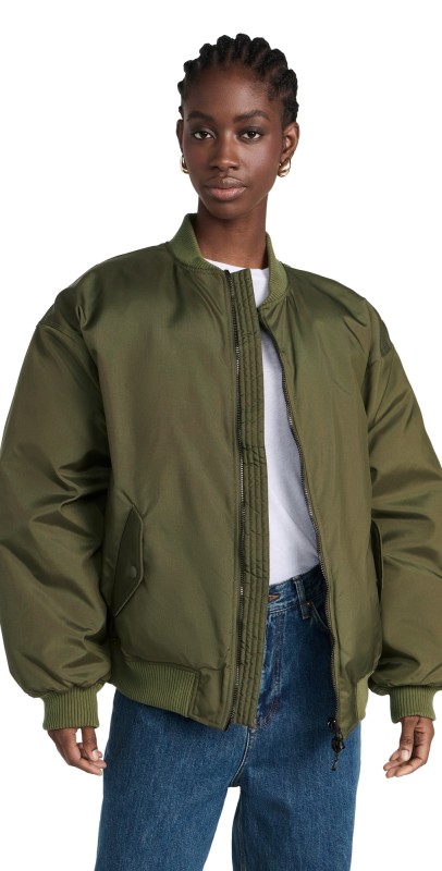WARDROBE. NYC Reversible Bomber Jacket Military