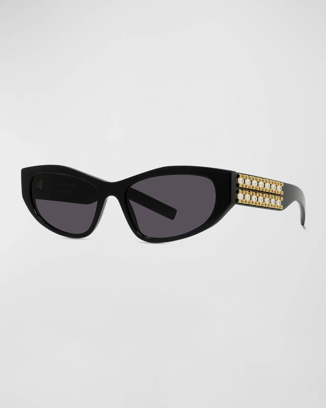 Plumeties Crystal & Acetate Cat-Eye Sunglasses