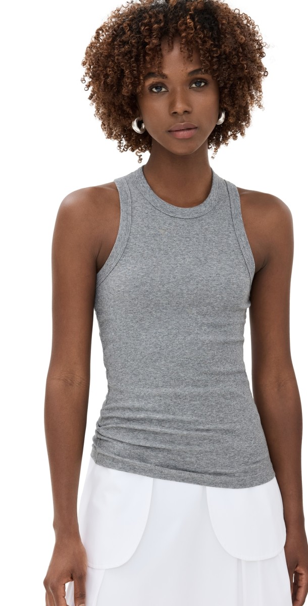 Róhe Ribbed Tank Top Dark Grey Melange