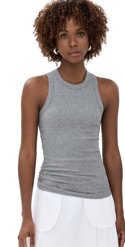 Róhe Ribbed Tank Top Dark Grey Melange