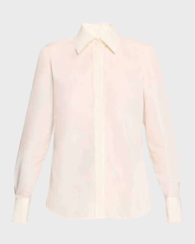 Button-Down Recycled Taffeta Blouse