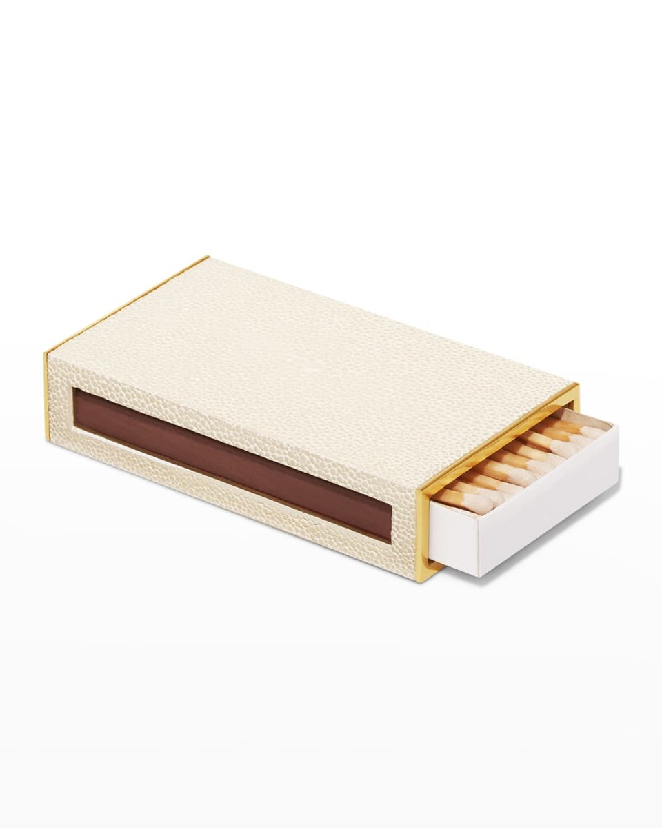 Faux Shagreen Matchbox Sleeve, Cream
