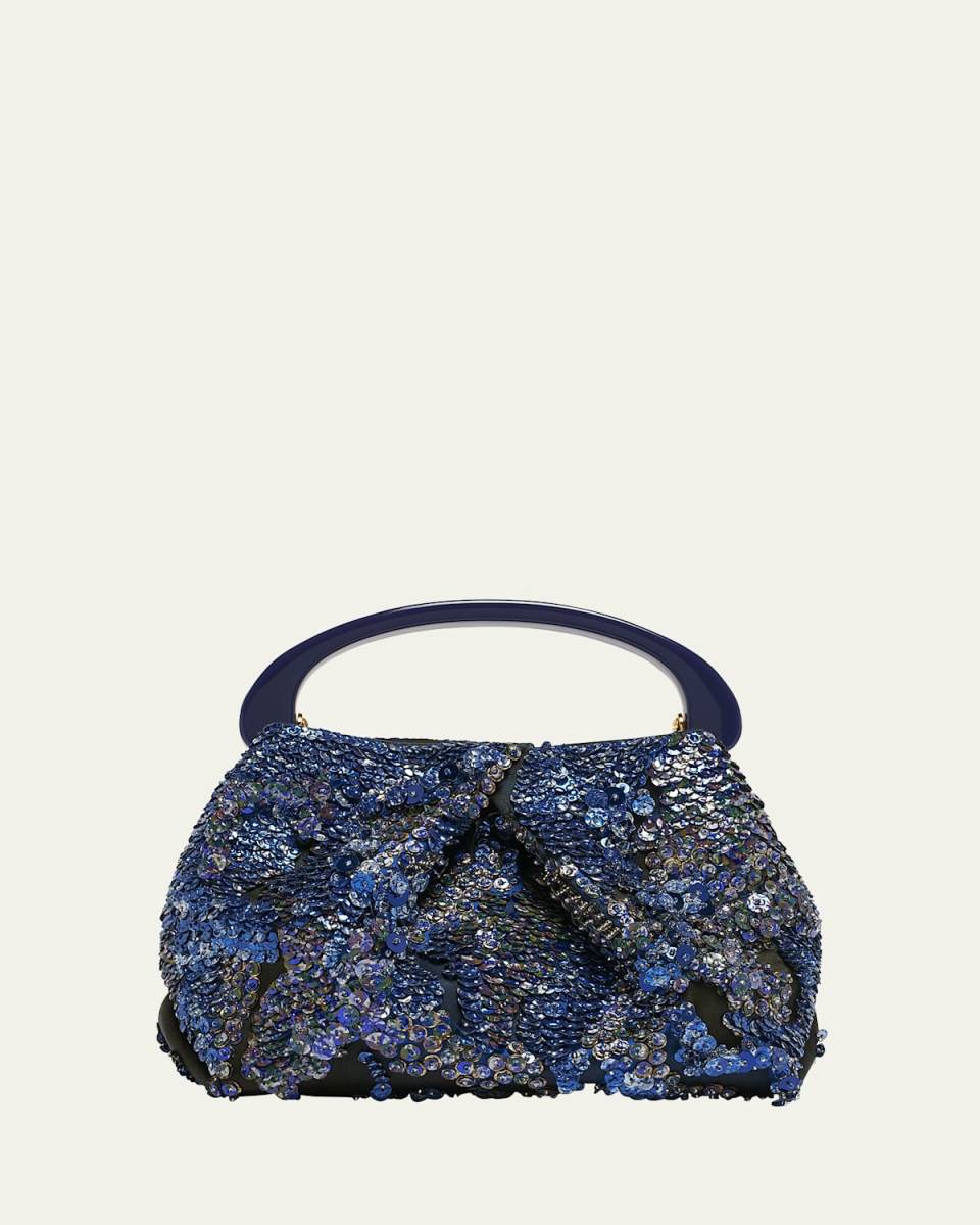 Crisp Sequined Top Handle Bag