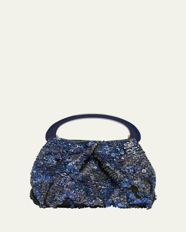 Crisp Sequined Top Handle Bag