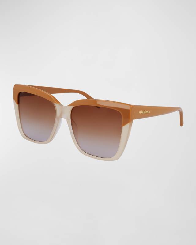 Sleek Logo Acetate Square Sunglasses
