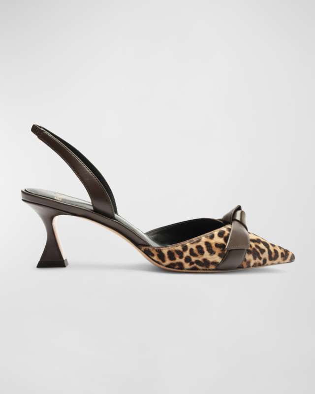 Clarita Bell Leopard Bow Halter Pumps
