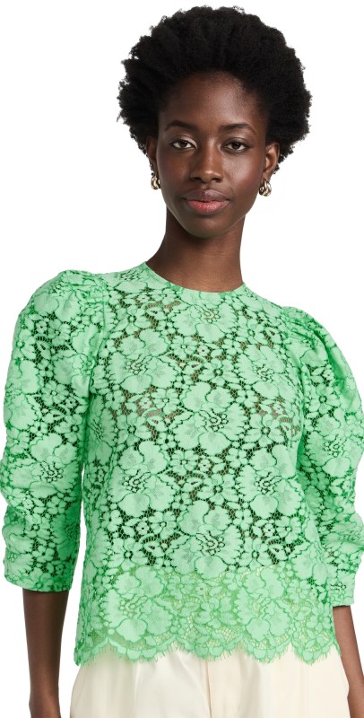 Stella Nova Lace Blouse Bright Mint