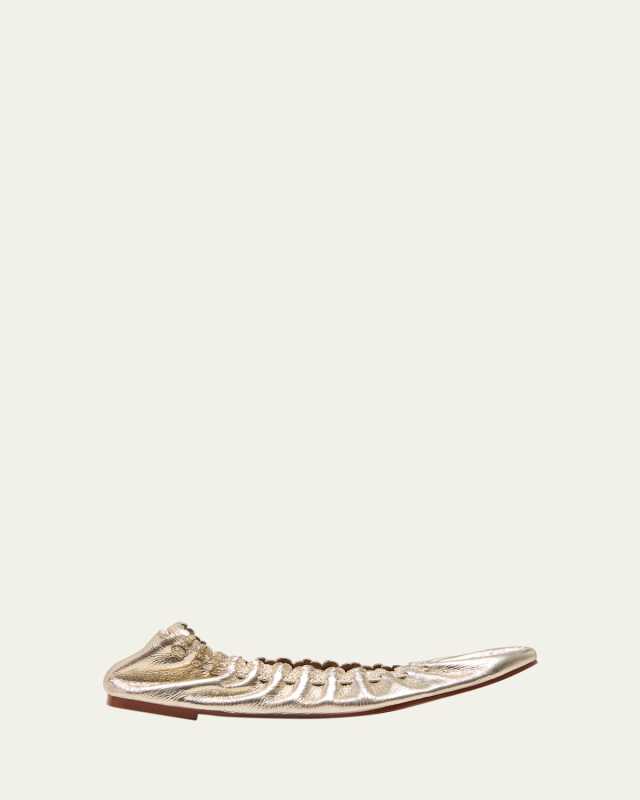 Jane Metallic Scalloped Ballet Fats